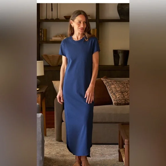 Frank & Eileen | Dresses | Frank Eileen Harper Perfect Tee Maxi Dress Deep  Sea Blue Large | Poshmark